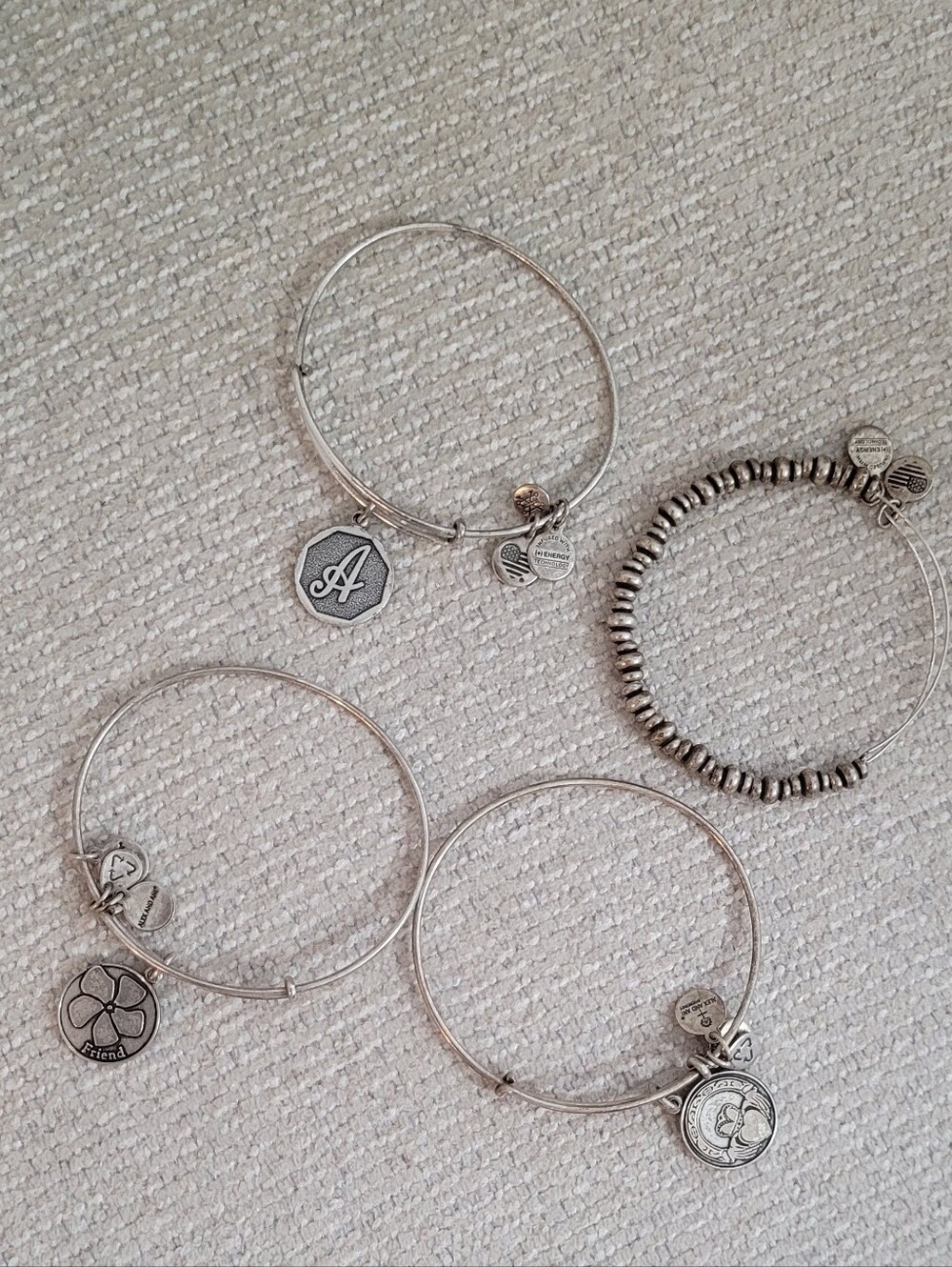 Alex and Ali 4 Silver-Tone Charm Bracelets Lot